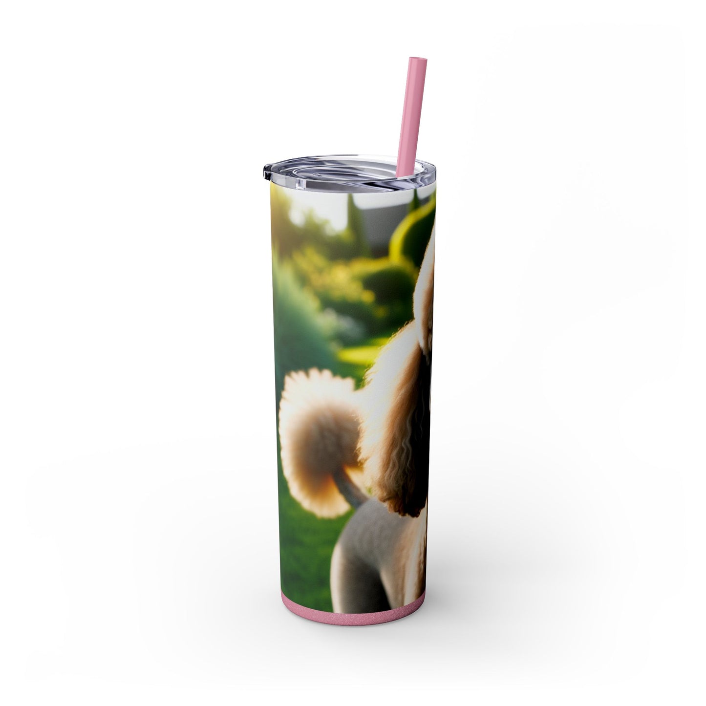 Standard Poodle Skinny Tumbler with Straw, 20oz