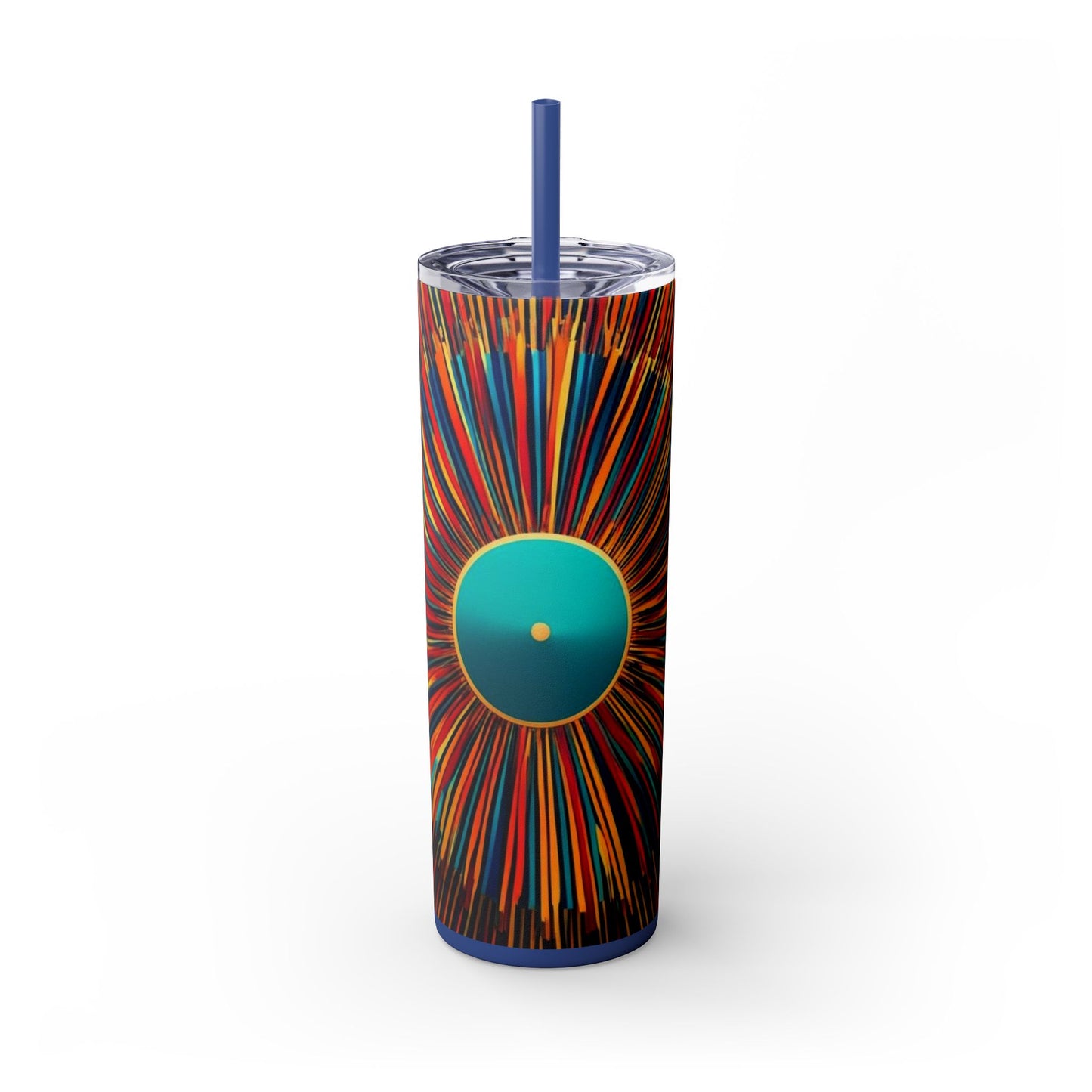 Optical Illusion Skinny Tumbler with Straw, 20oz