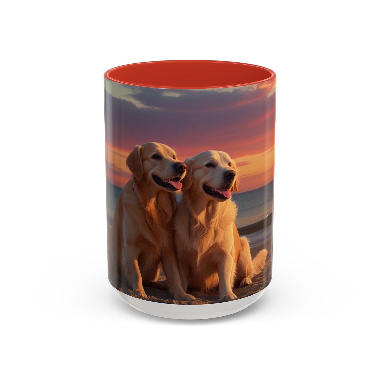 Golden Retriever Love Accent Coffee Mug - Perfect Gift for Dog Lovers
