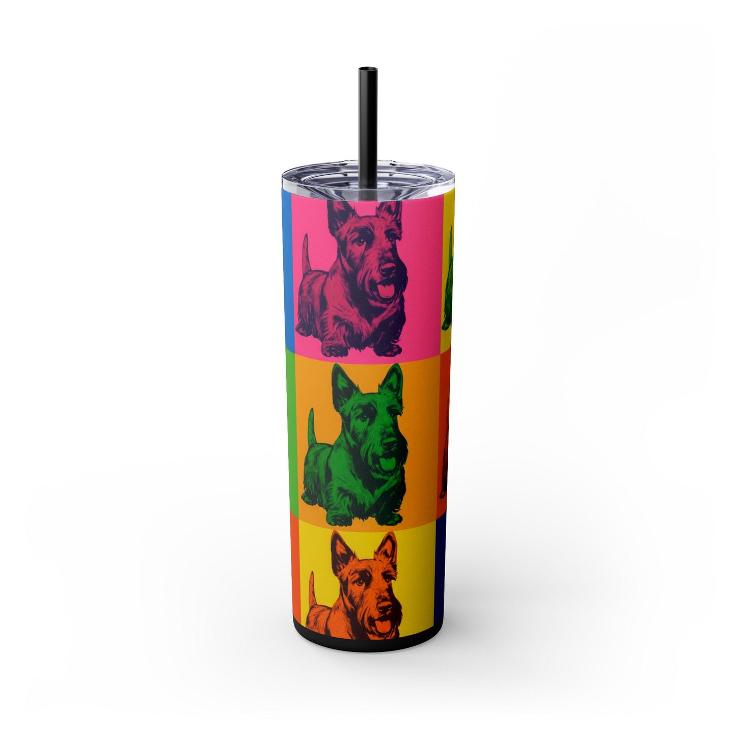 Scottish Terrier Skinny Tumbler with Straw, 20oz