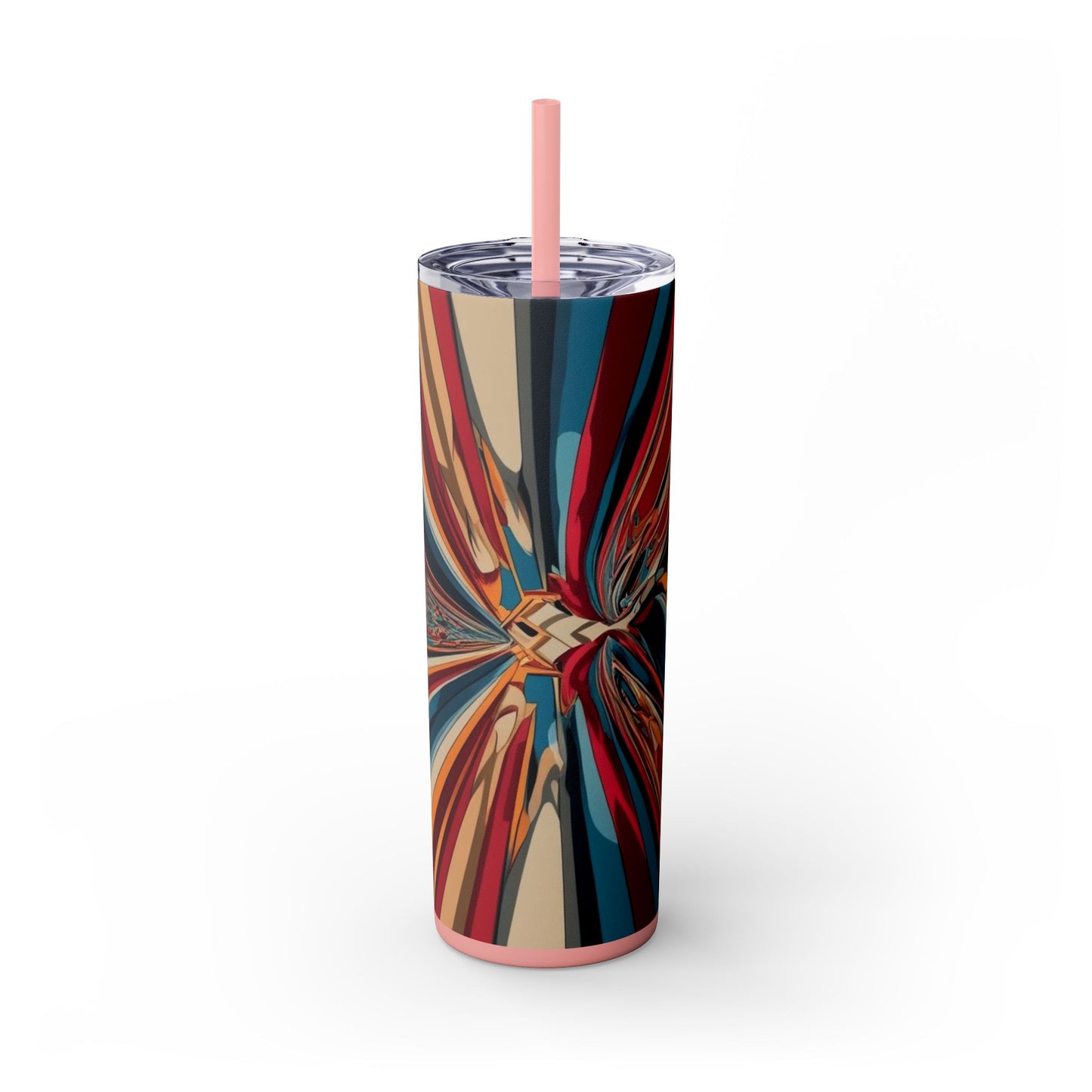 Optical Illusion Skinny Tumbler with Straw, 20oz