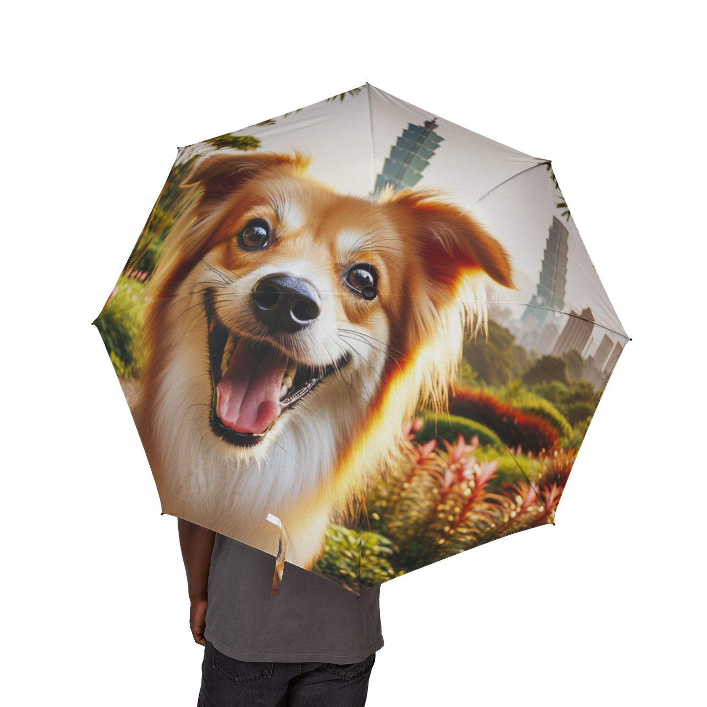 Taiwan Dog Semi-Automatic Foldable Umbrella