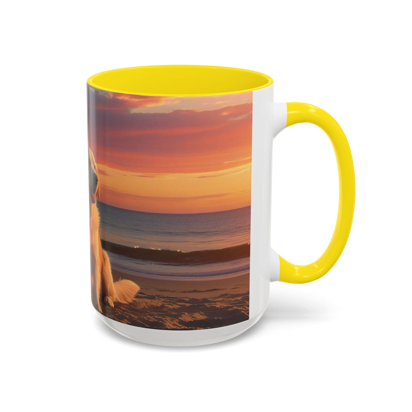 Golden Retriever Love Accent Mug – Ceramic Coffee Cup