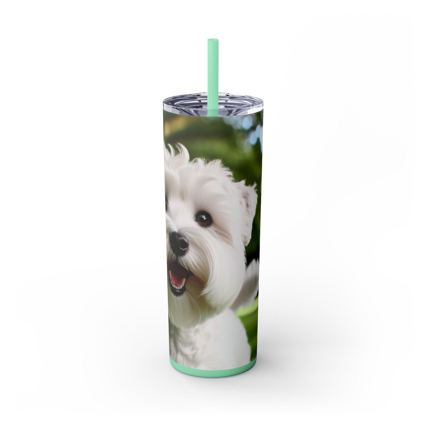 Sealyham Terrier Skinny Tumbler with Straw, 20oz