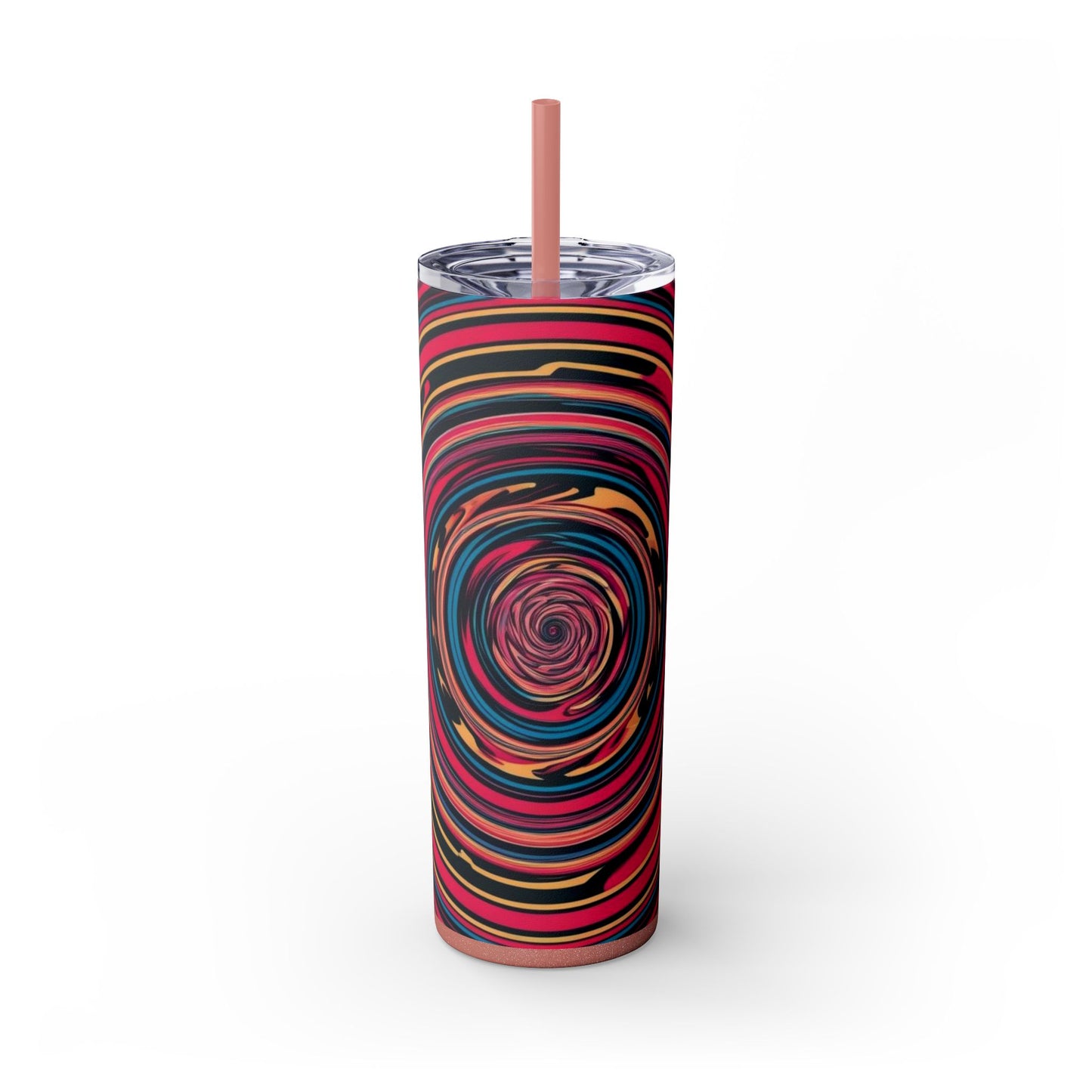 Optical Illusion Skinny Tumbler with Straw, 20oz