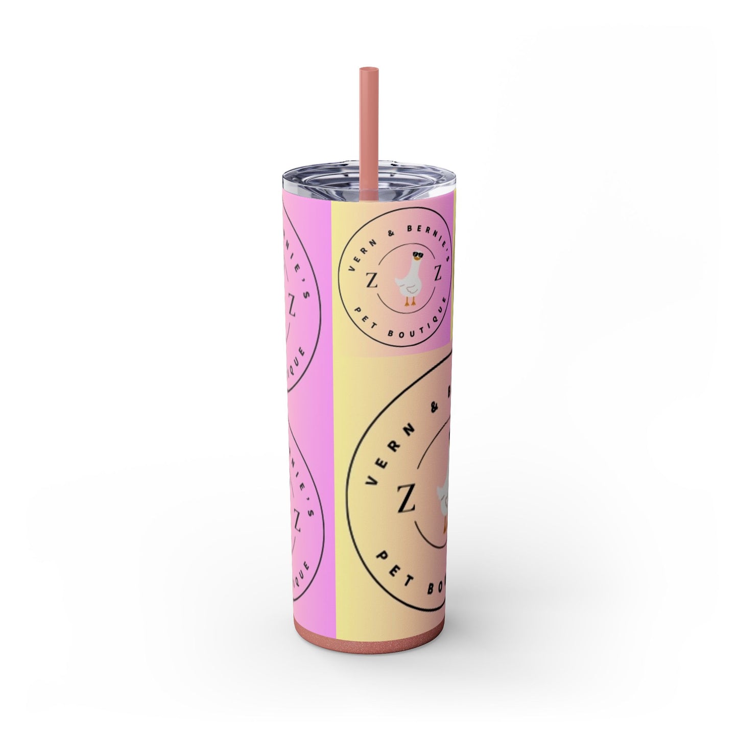 Vern and Bernie's Skinny Tumbler with Straw, 20oz
