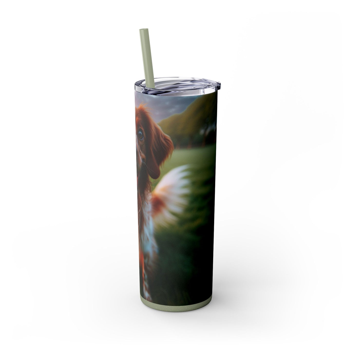 Brittany Dog Tumbler with Straw, 20oz