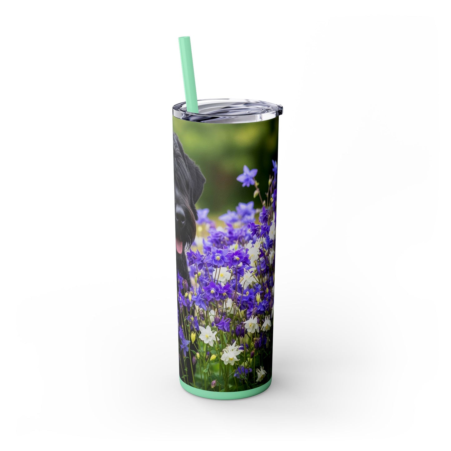 Black Russian Terrier Tumbler with Straw, 20oz