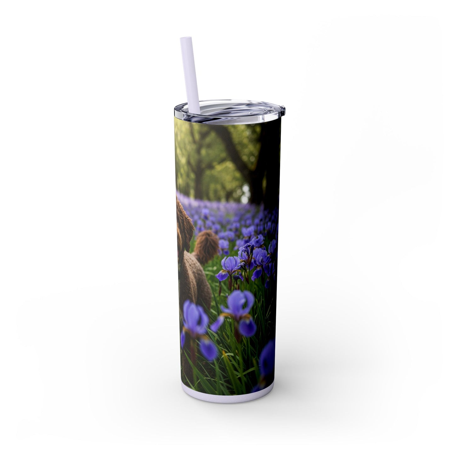 Portuguese Water Dog Skinny Tumbler with Straw, 20oz