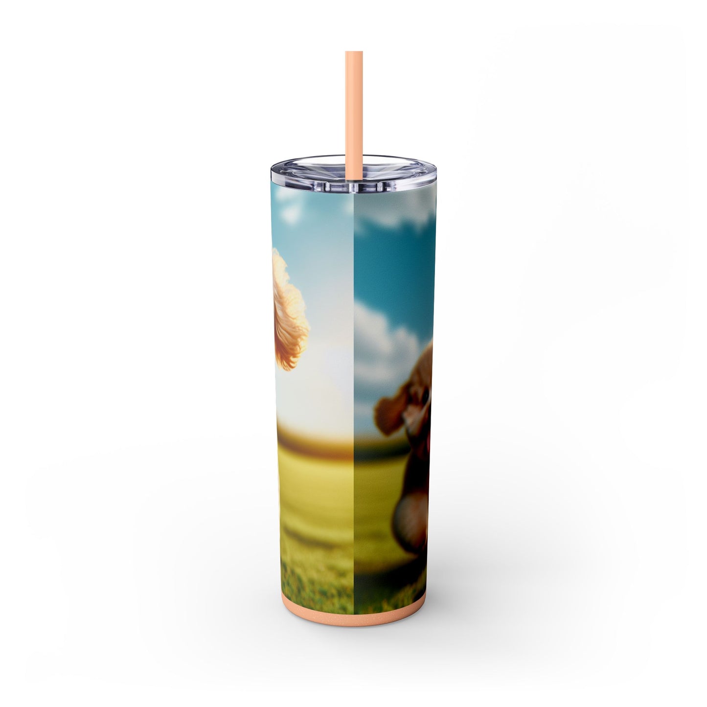 Toy Poodle Skinny Tumbler with Straw, 20oz