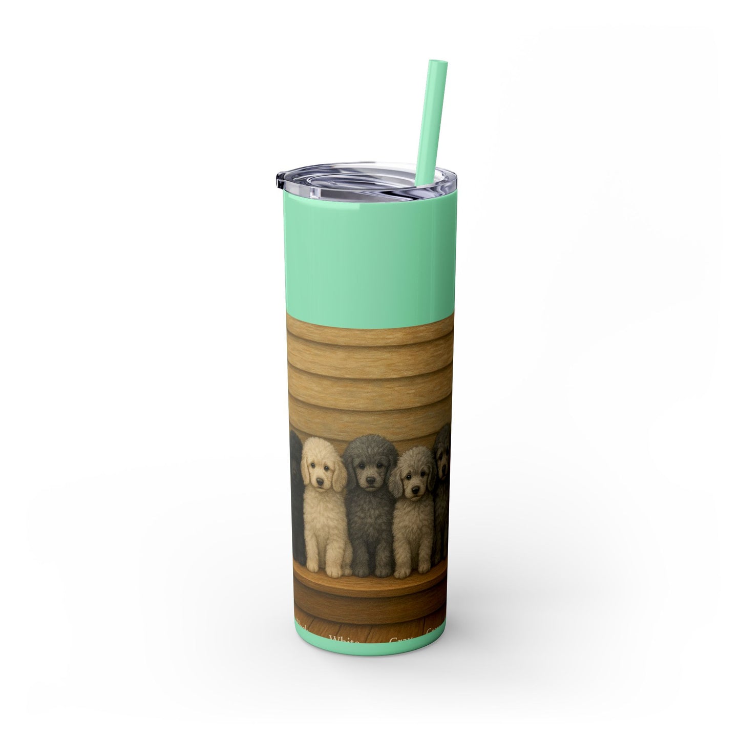 Poodle puppies Tumbler with Straw, 20oz