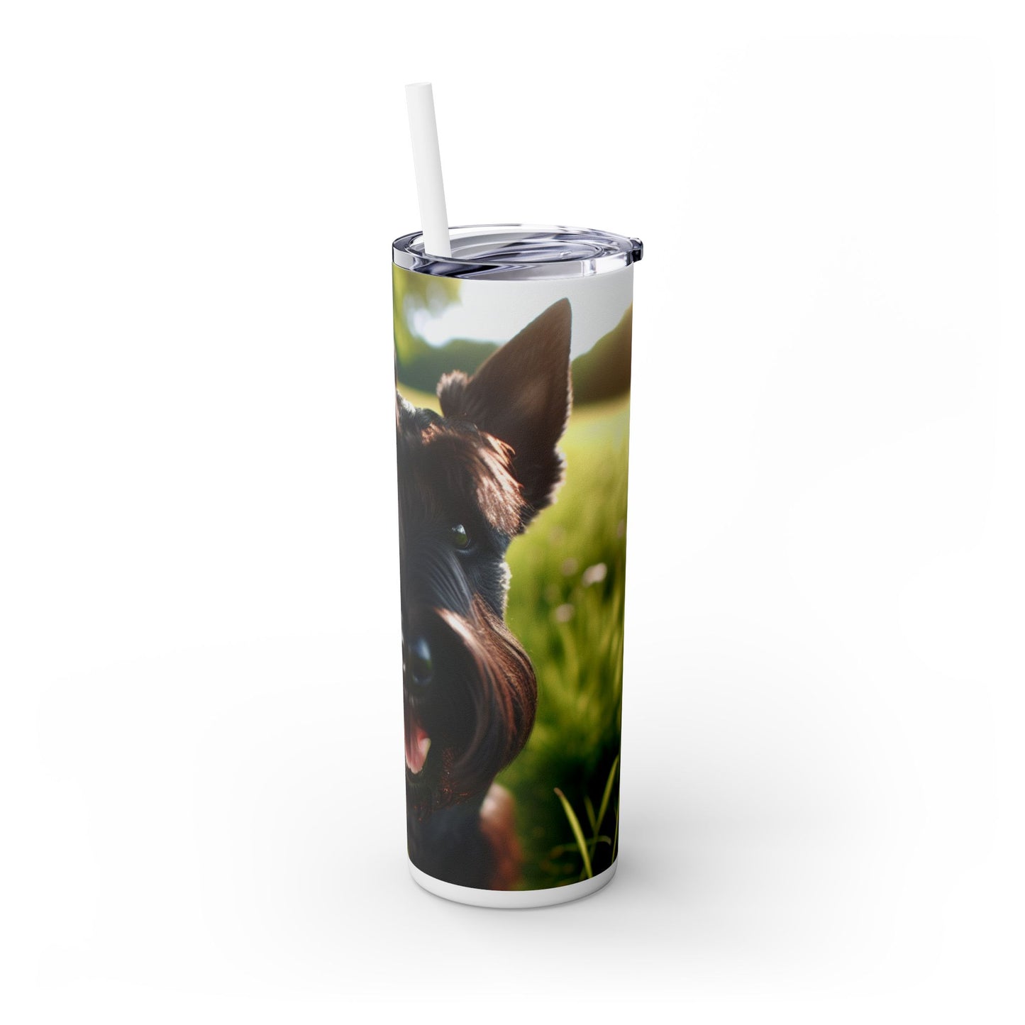 Scottish Terrier Skinny Tumbler with Straw, 20oz