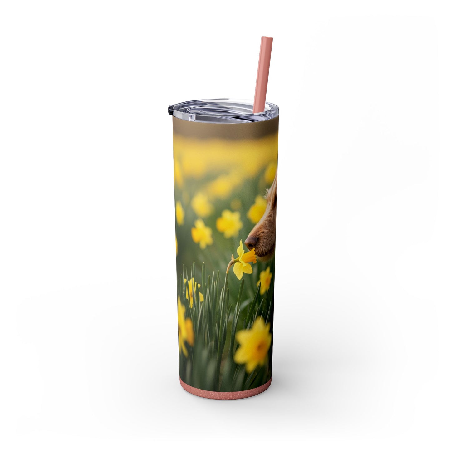 Portuguese Podengo Pequeno Skinny Tumbler with Straw, 20oz