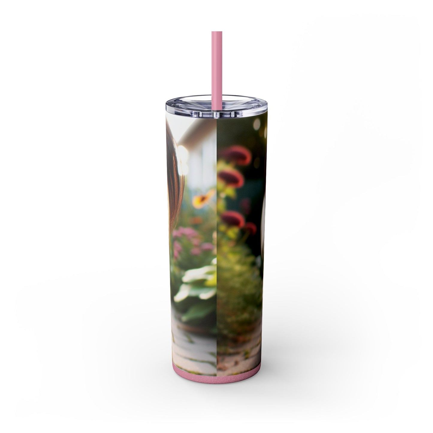 Papillon Skinny Tumbler with Straw, 20oz
