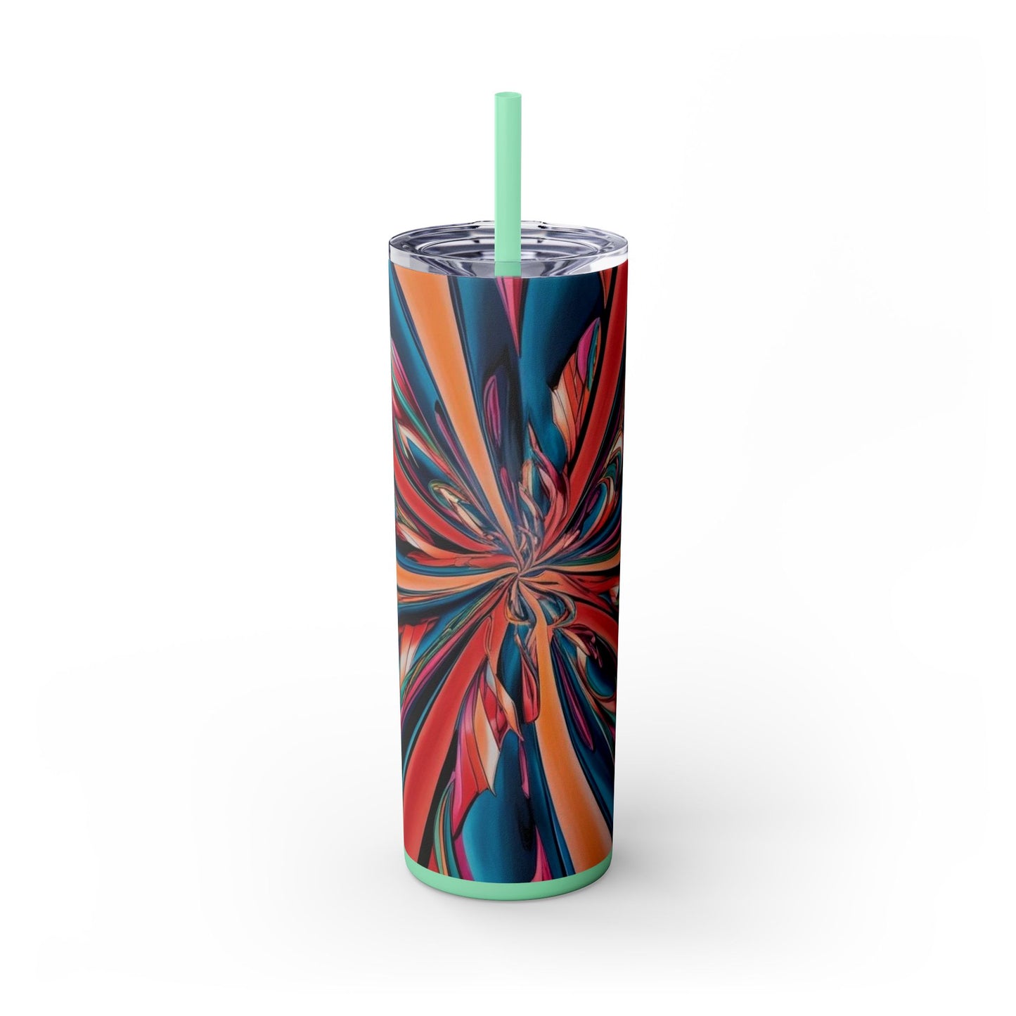 Optical Illusion Skinny Tumbler with Straw, 20oz