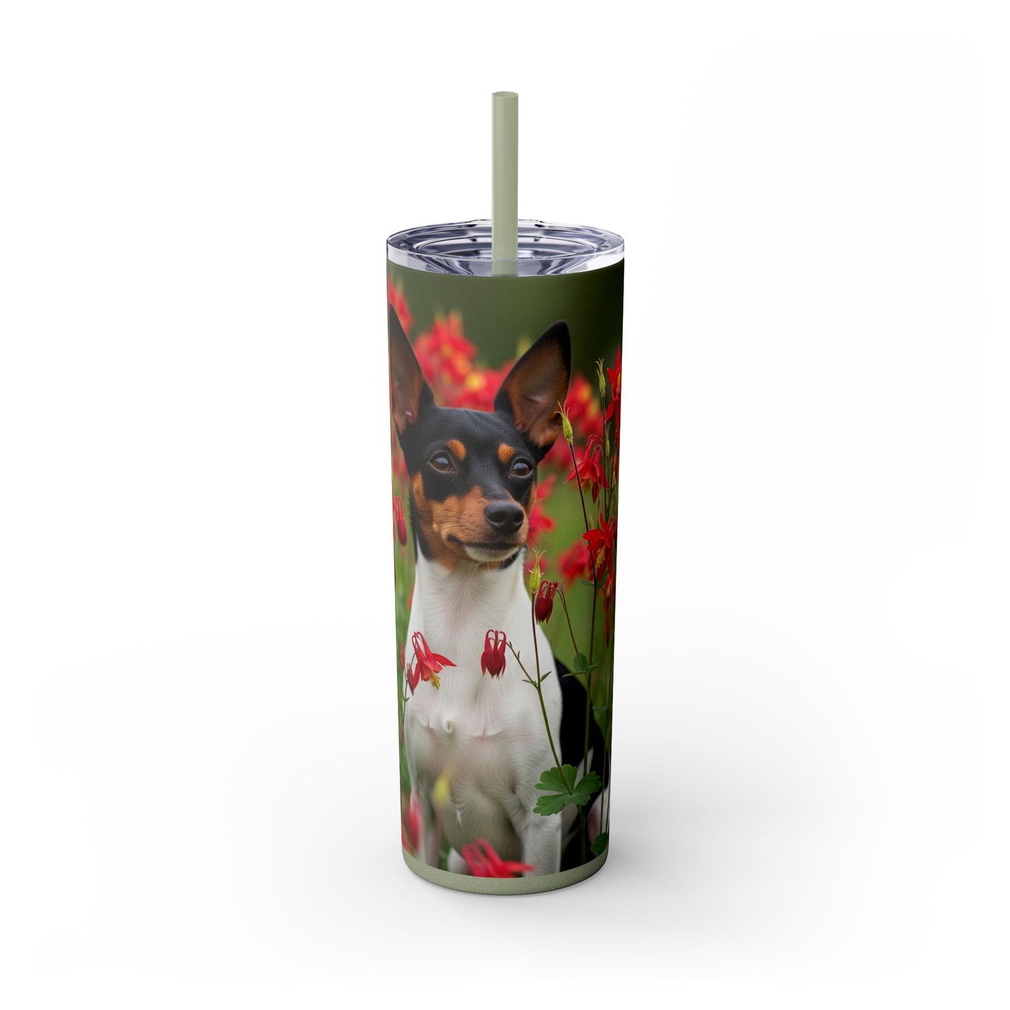 Toy Fox Terrier Tumbler with Straw, 20oz