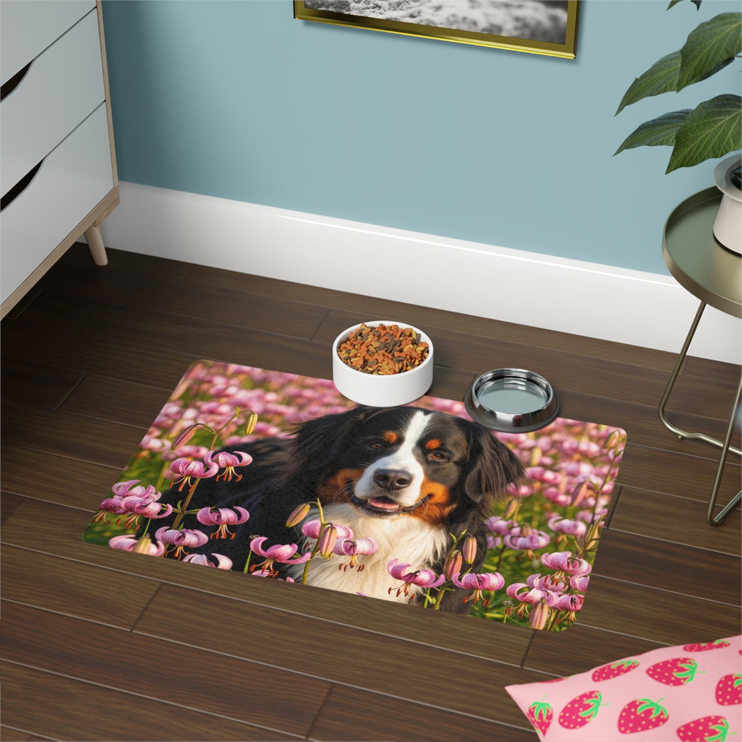 Pet Food Mat (12x18) - Bernese Mountain Dog