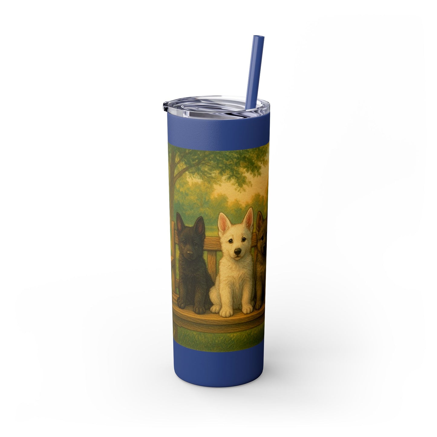 German Shepherd puppies Tumbler with Straw, 20oz