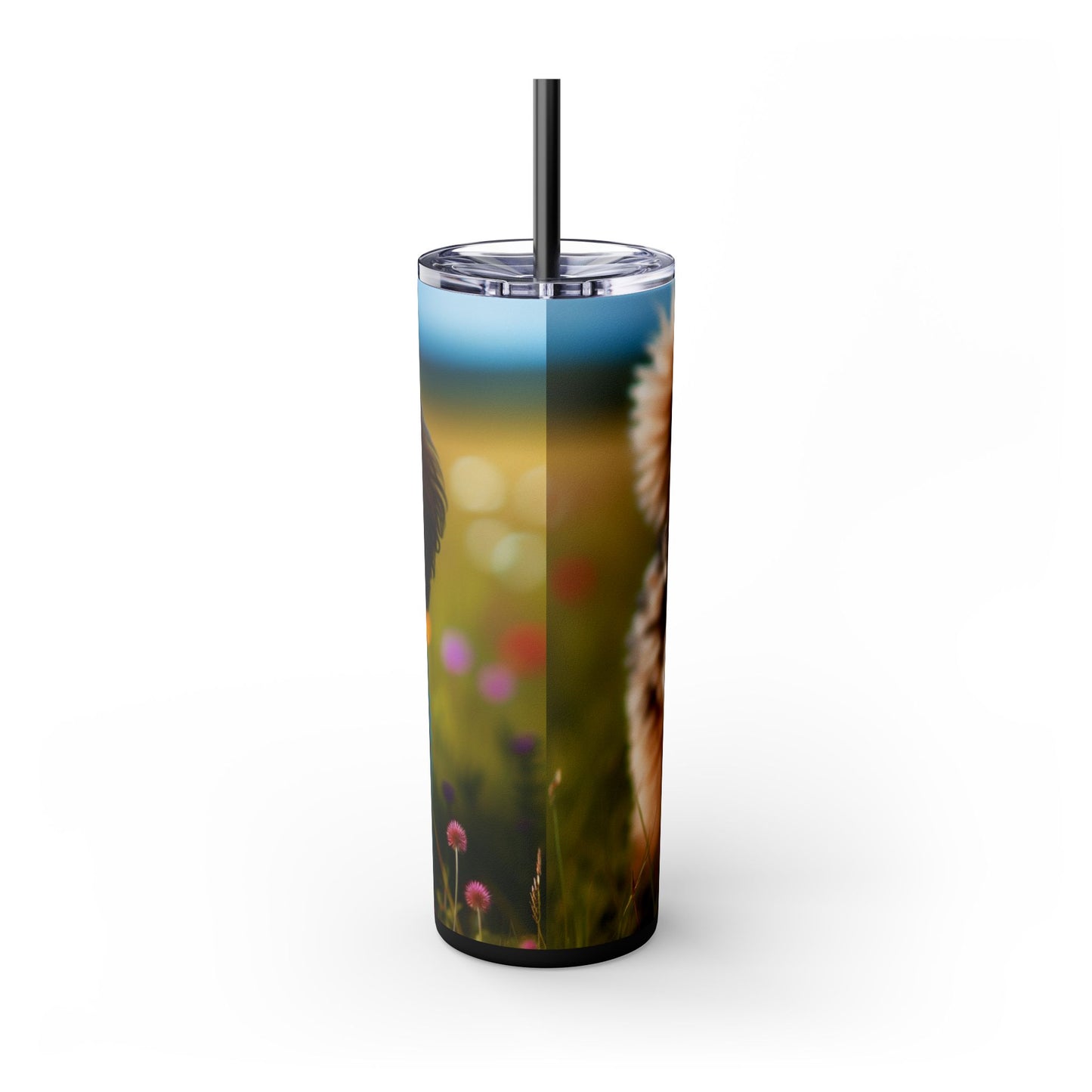 Russkaya Tsvetnaya Bolonka Tumbler with Straw, 20oz