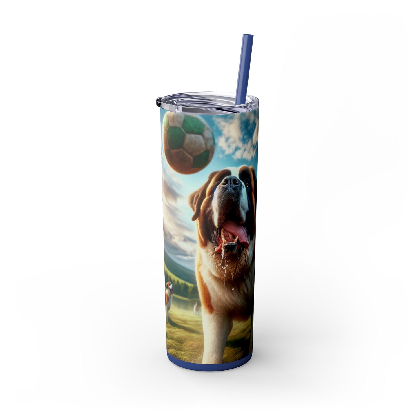 Saint Bernard Skinny Tumbler with Straw, 20oz