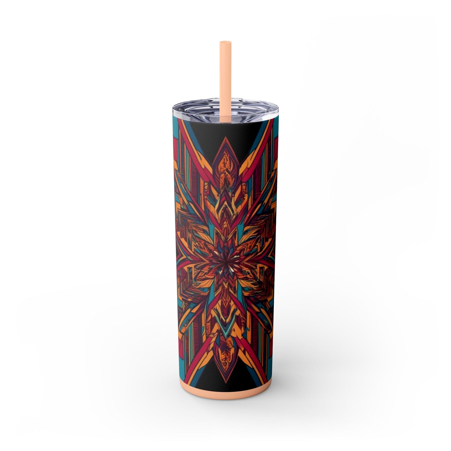 Optical Illusion Skinny Tumbler with Straw, 20oz