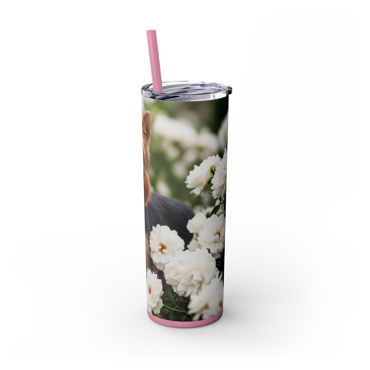 Yorkshire Terrier Skinny Tumbler with Straw, 20oz