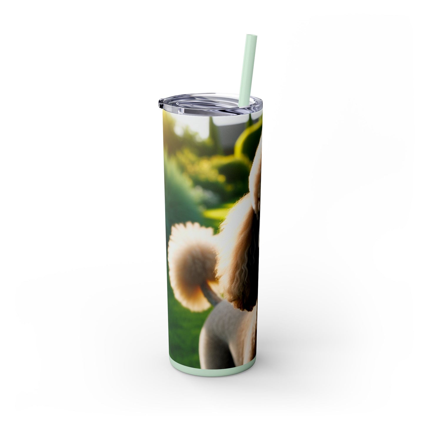 Standard Poodle Skinny Tumbler with Straw, 20oz
