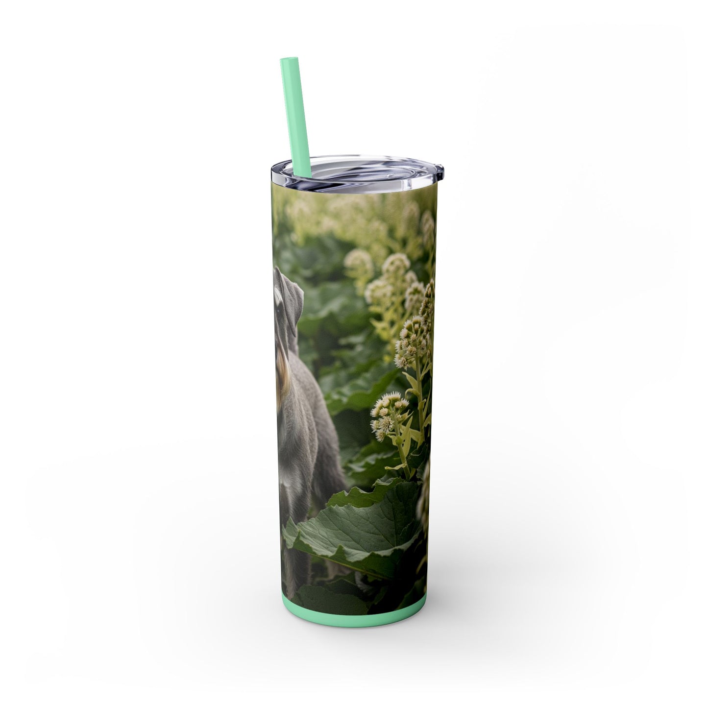 Standard Schnauzer Skinny Tumbler with Straw, 20oz