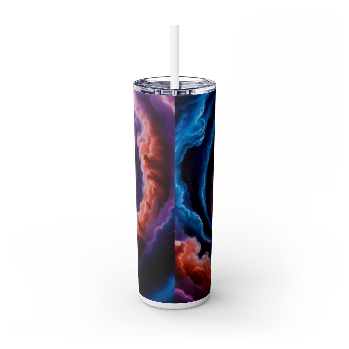 Optical Illusion Skinny Tumbler with Straw, 20oz