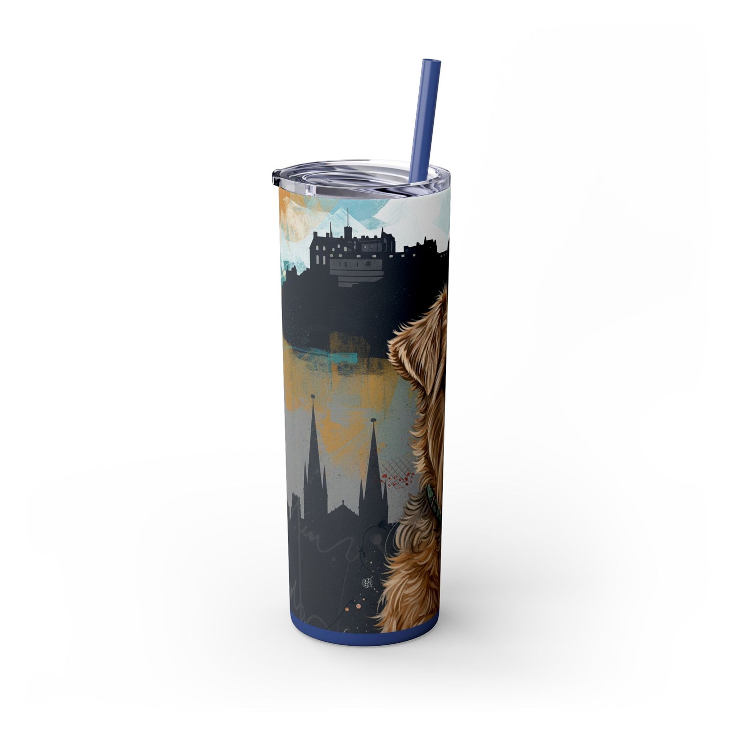 Glen of Imaal Terrier Skinny Tumbler with Straw, 20oz