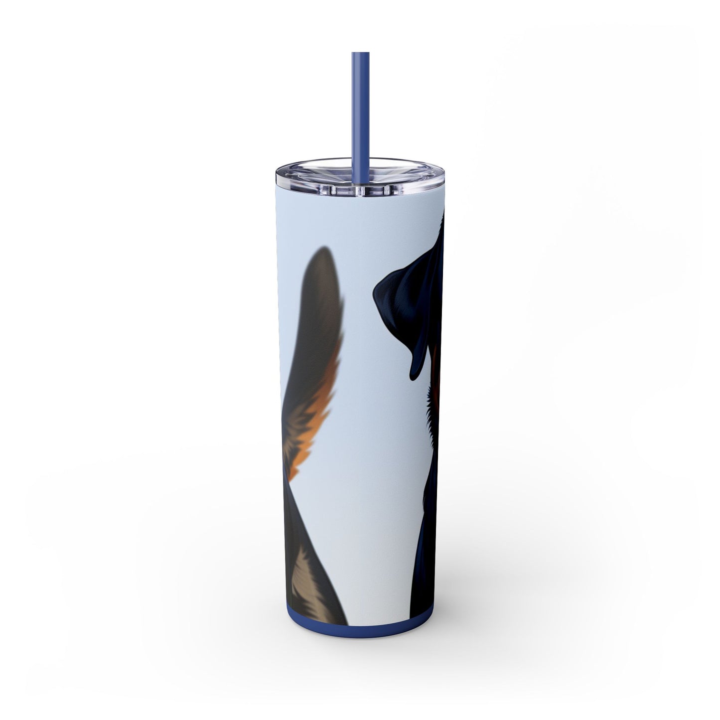 Rottweiler Skinny Tumbler with Straw, 20oz