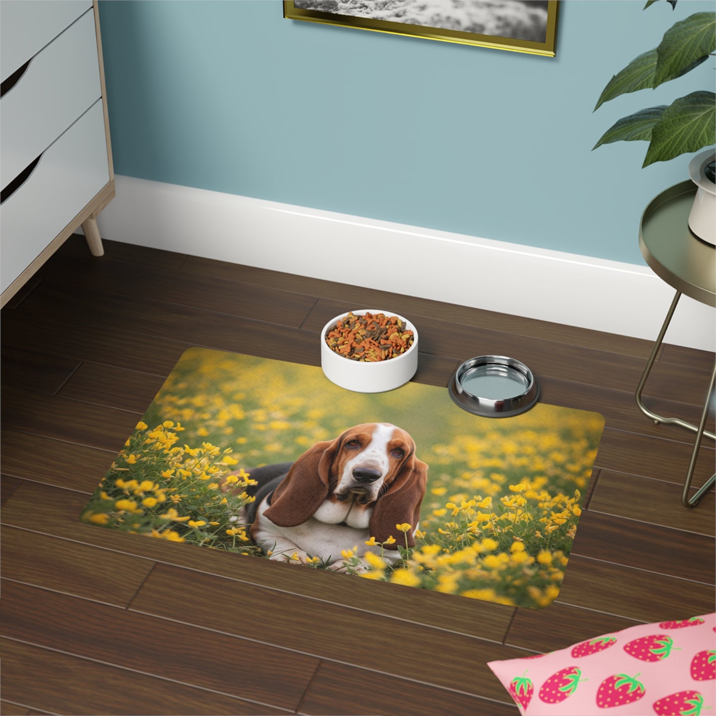 Pet Food Mat (12x18) - Basset Hound