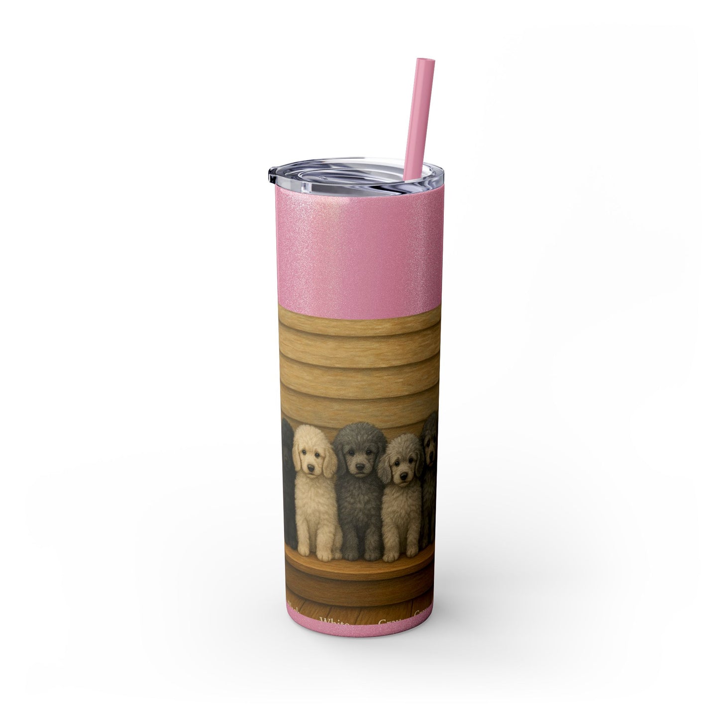 Poodle puppies Tumbler with Straw, 20oz