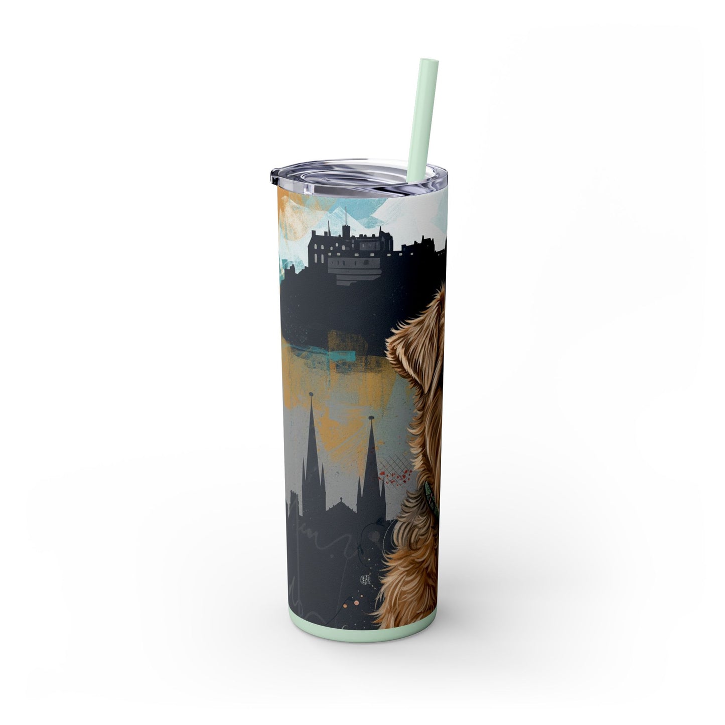 Glen of Imaal Terrier Skinny Tumbler with Straw, 20oz