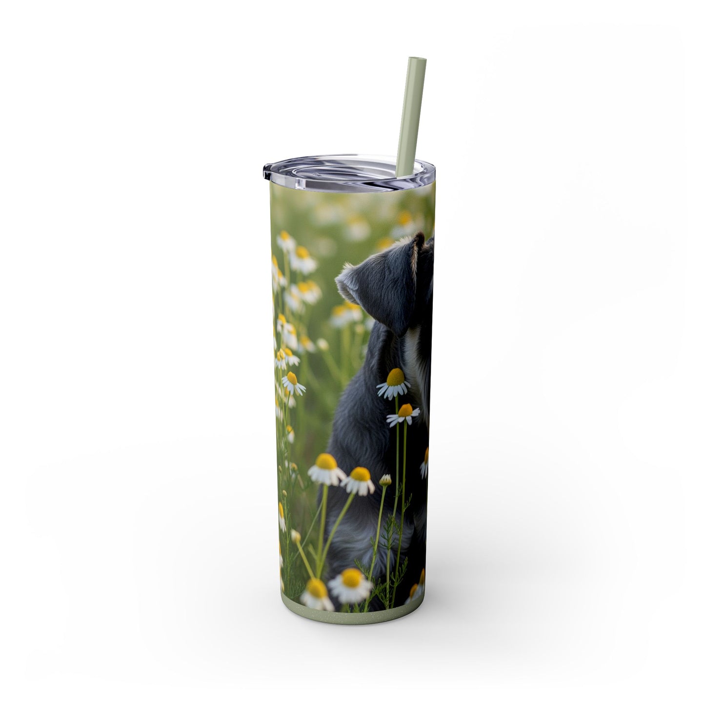 Miniature Schnauzer Skinny Tumbler with Straw, 20oz