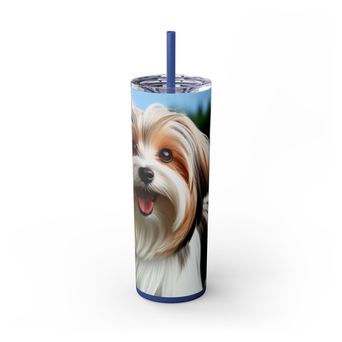 Biewer Terrier Tumbler with Straw, 20oz
