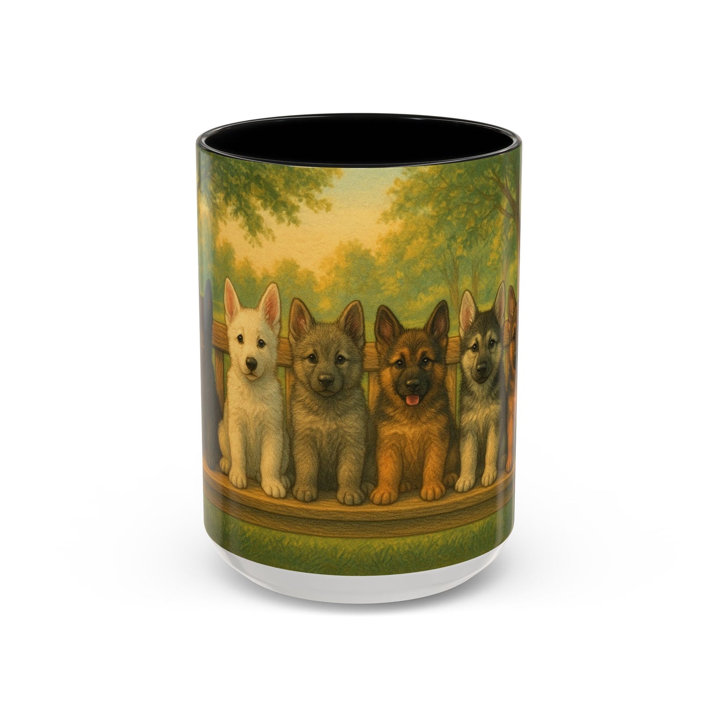 German Shepherd puppies Accent Coffee Mug - Perfect Gift for Dog Lovers
