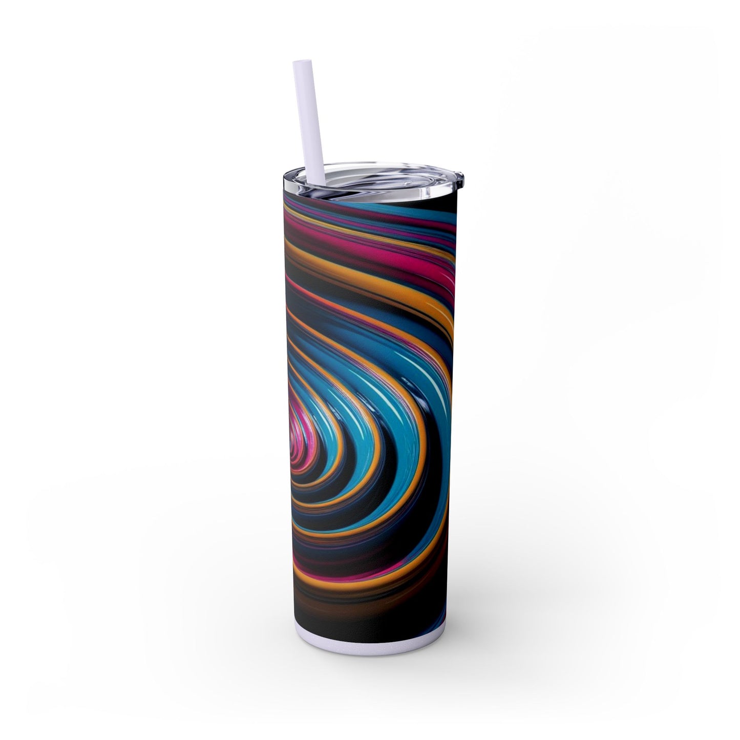 Optical Illusion Skinny Tumbler with Straw, 20oz
