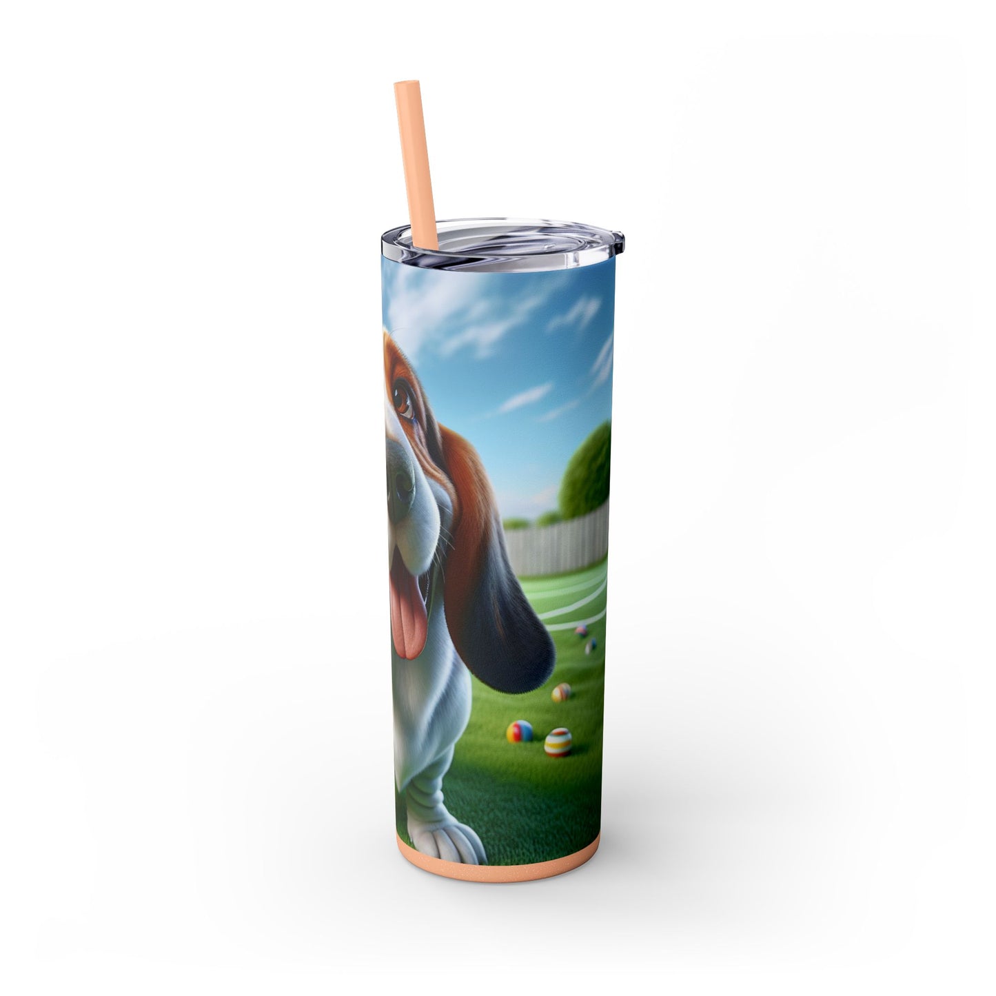 Basset Hound Tumbler with Straw, 20oz