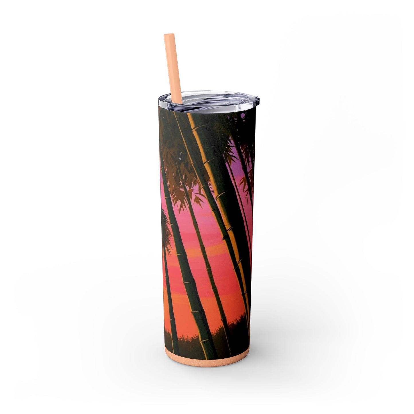Bamboo Forest Sunrise Skinny Tumbler with Straw, 20oz