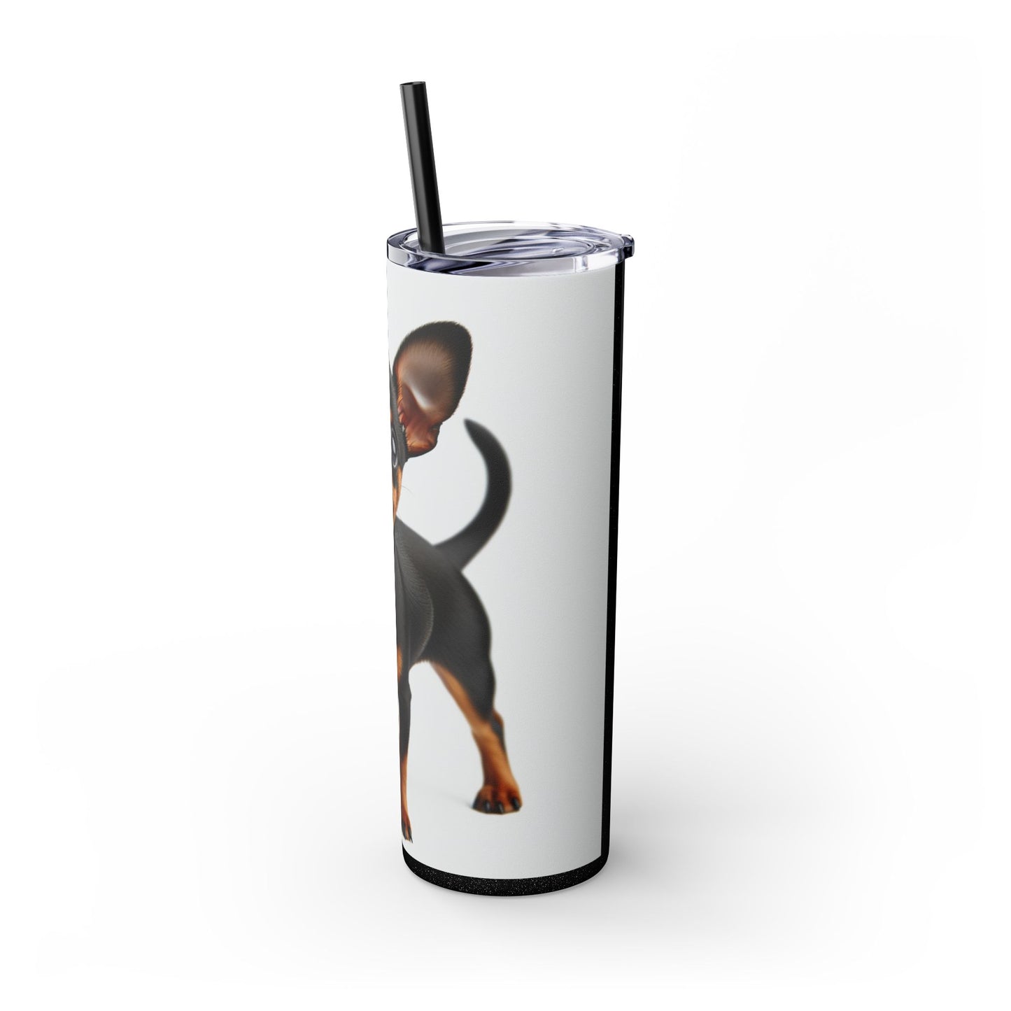 Miniature Pinscher Skinny Tumbler with Straw, 20oz