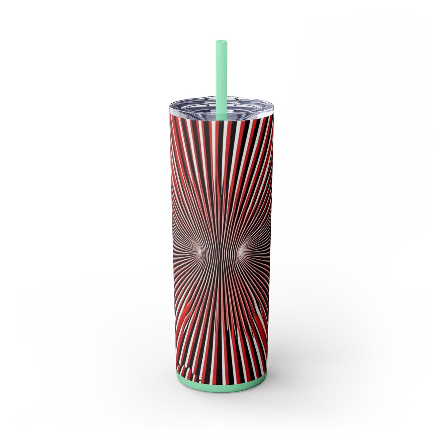 Optical Illusion Skinny Tumbler with Straw, 20oz