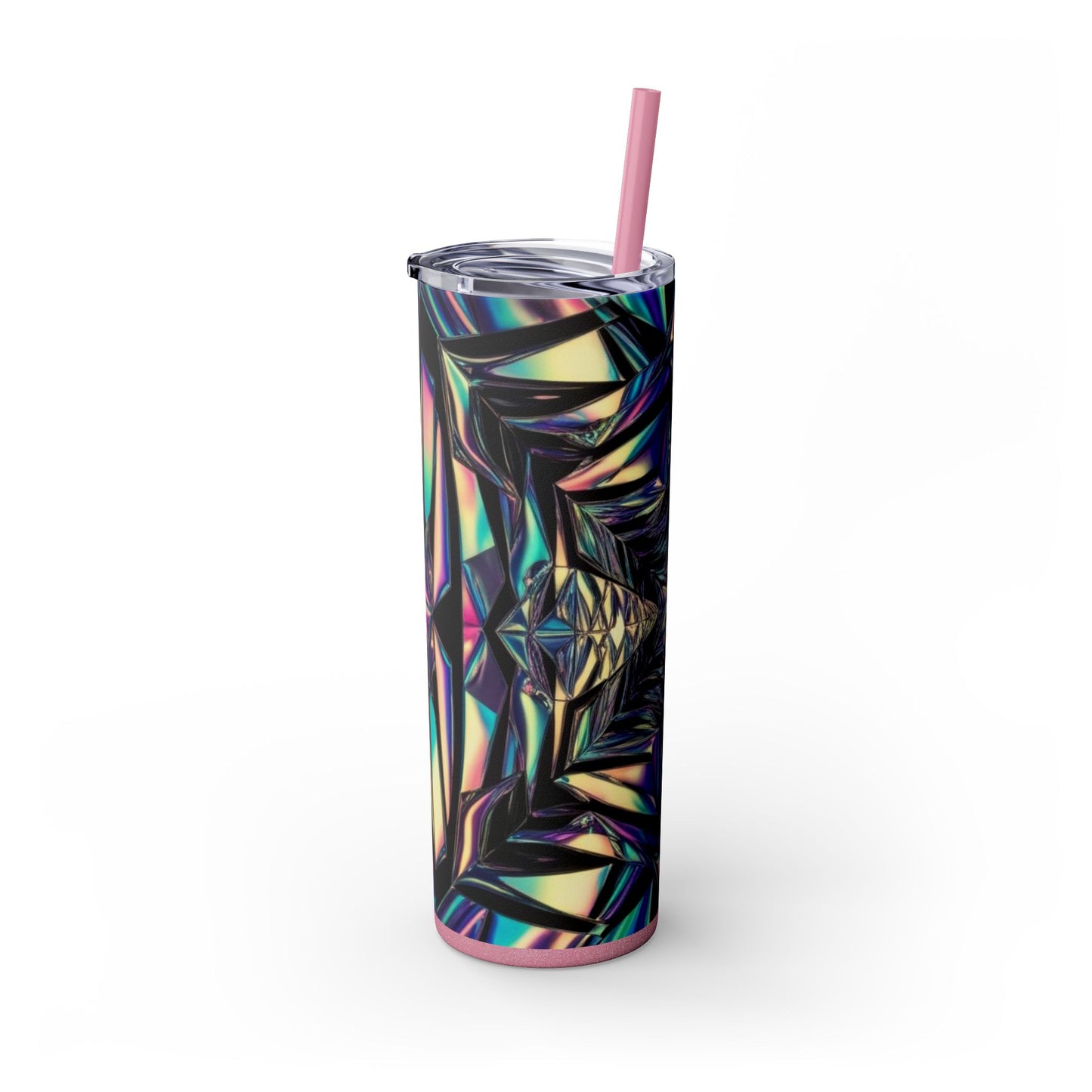 Optical Illusion Skinny Tumbler with Straw, 20oz