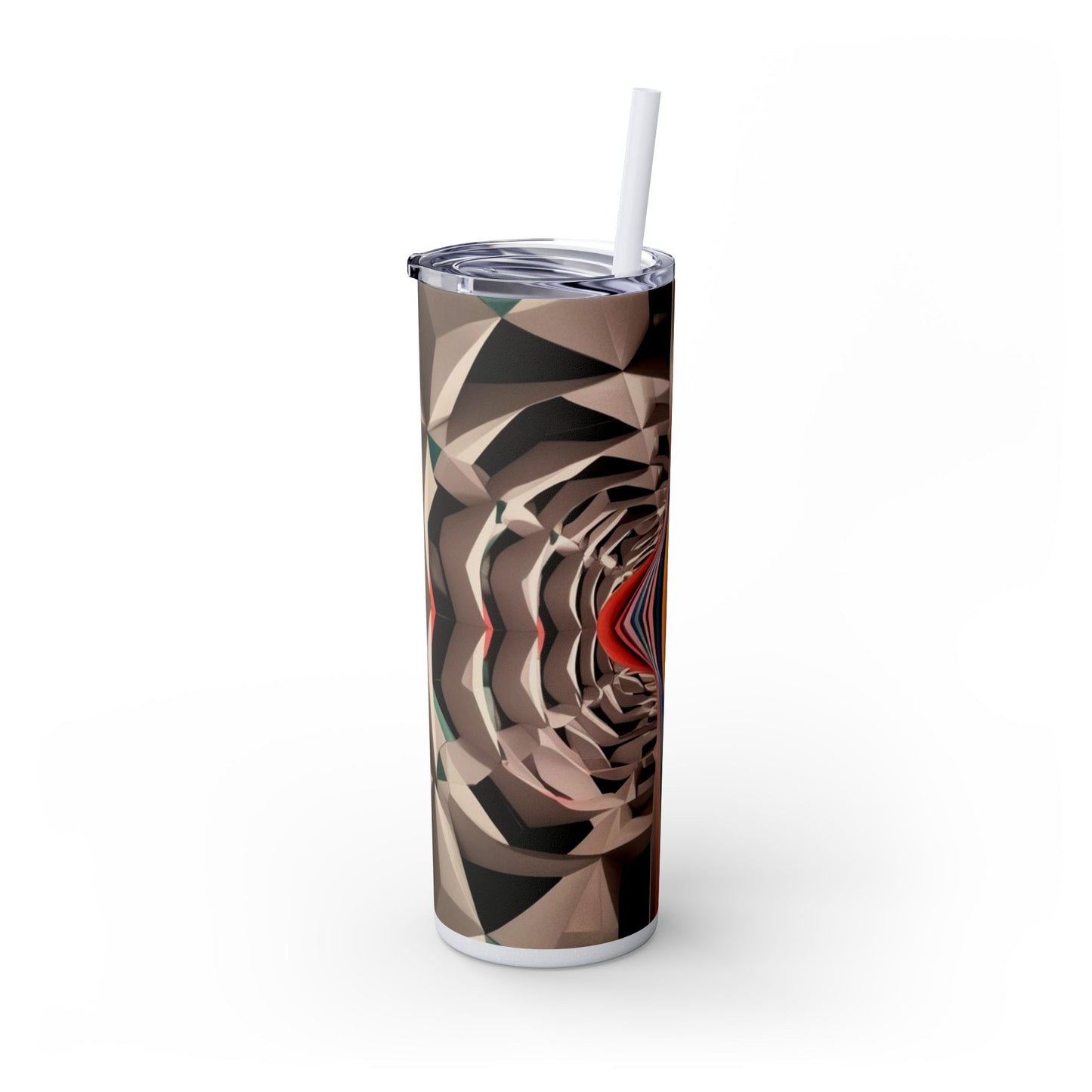 Optical Illusion Skinny Tumbler with Straw, 20oz