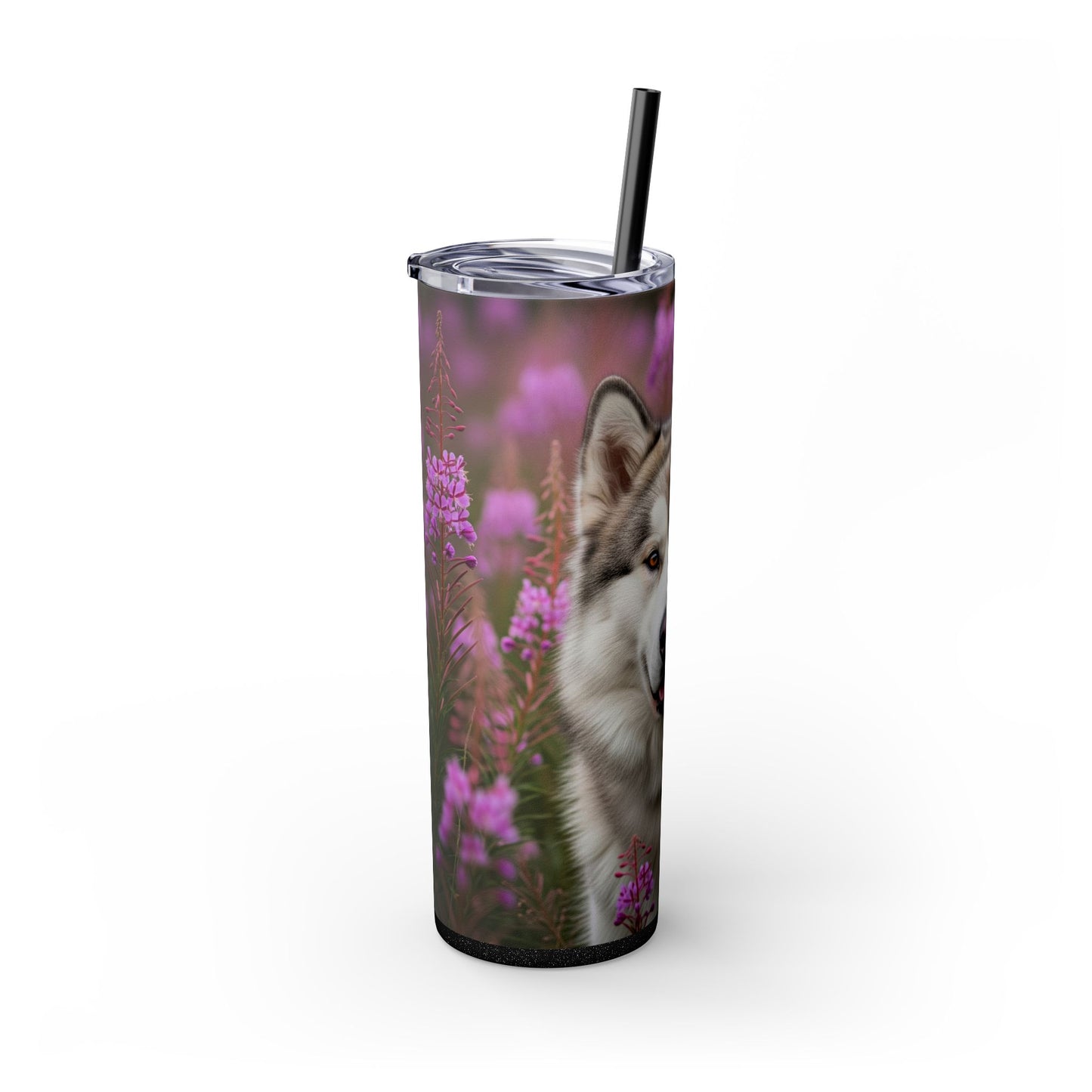 Alaskan Malamute Skinny Tumbler with Straw, 20oz
