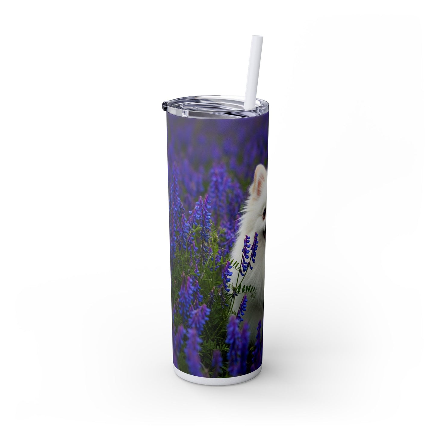 Pomeranian Skinny Tumbler with Straw, 20oz