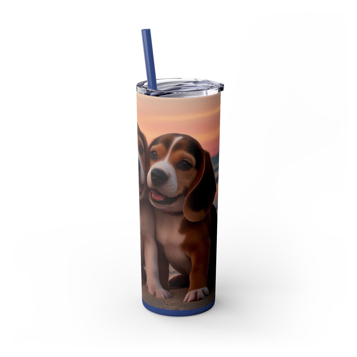 Beagle Love Skinny Tumbler with Straw, 20oz