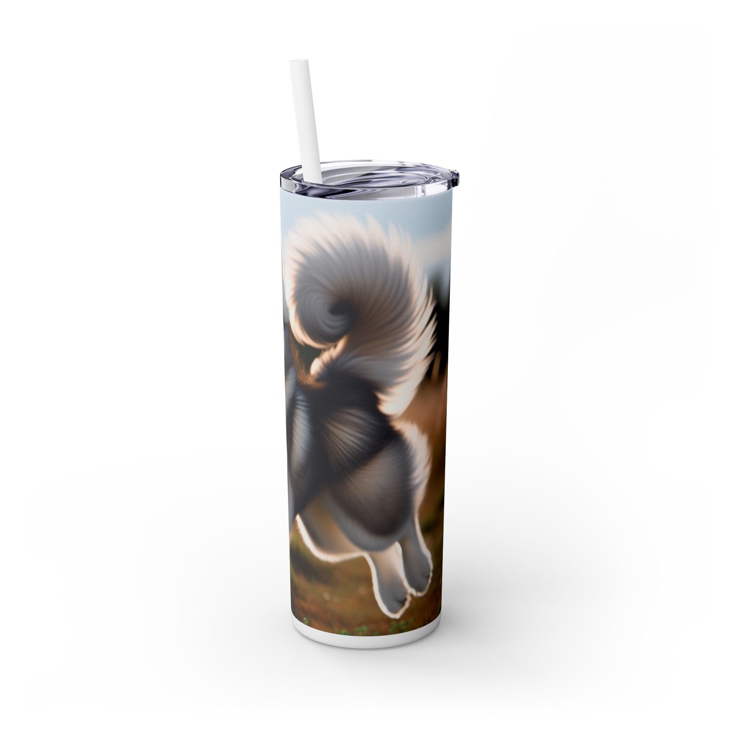 Alaskan Klee Kai Skinny Tumbler with Straw, 20oz