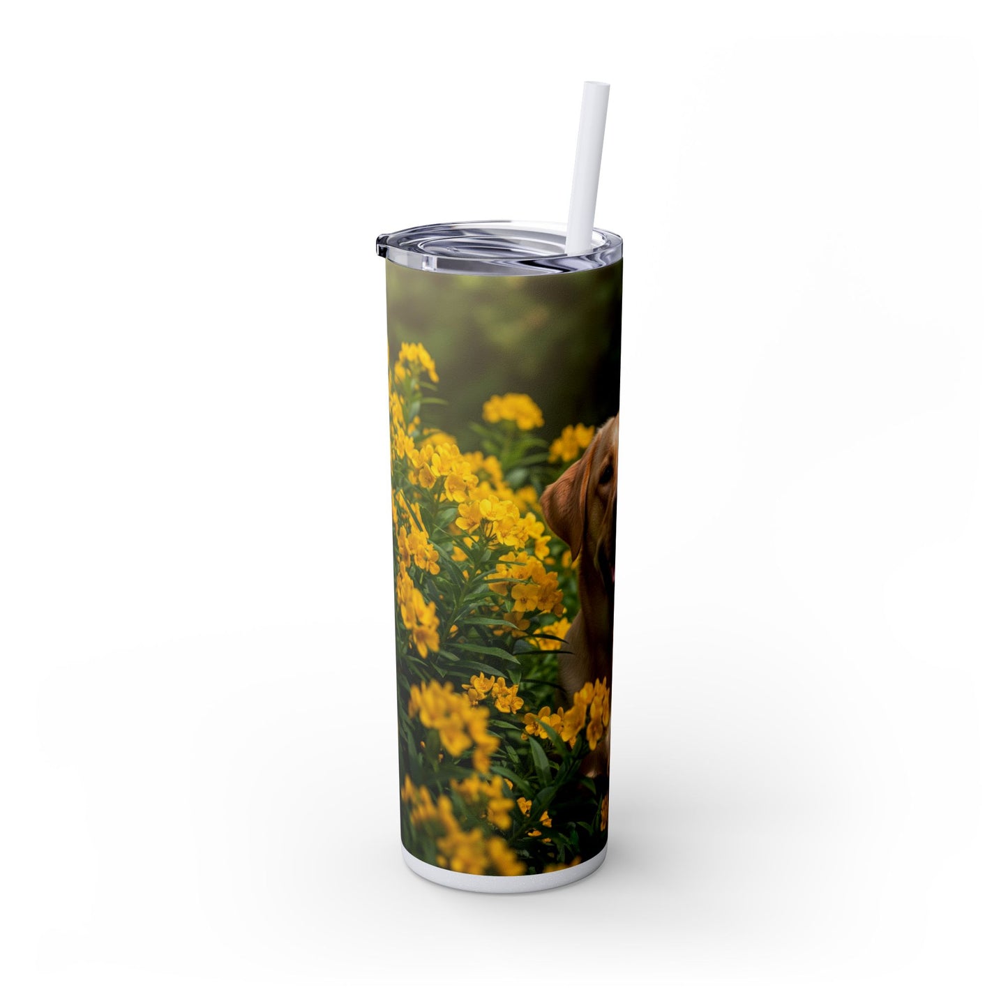 Labrador Retriever Skinny Tumbler with Straw, 20oz