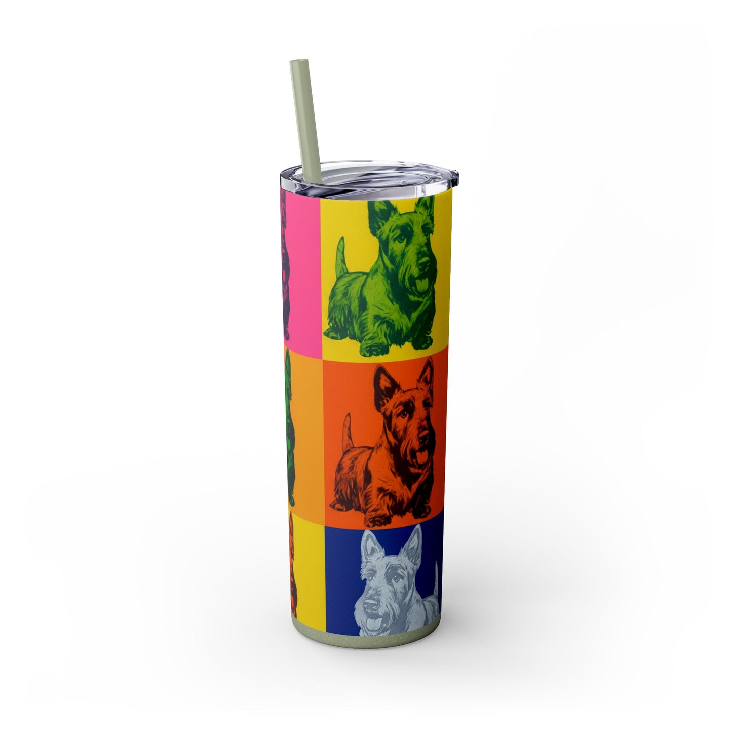 Scottish Terrier Skinny Tumbler with Straw, 20oz